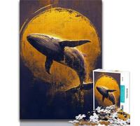 Jigsaw Puzzles for Teenagers 1000 Pieces Golden Whale,Stress Reliever Staycation Kill Time Wishlist with Santa Claus (75x50cm)
