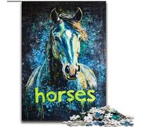 Jigsaw Puzzles for Teenagers 1000 Pieces Graffiti Horse,Help The Brain Exercise Addictive Toys to Cultivate Patience Perfect Decoration 50x75cm