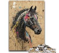 Jigsaw Puzzles for Teenagers 1000 Pieces Graffiti Horse Suitable for People Aged 14 And Above Educational Game Challenge Toy Gift For Birthdays 26x38cm