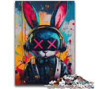 Jigsaw Puzzles for Teenagers 1000 Pieces Graffiti Rabbit 1000 Pieces for Adults,Challenging Game Toys Wall Decoration Unique Birthday And Xmas Gifts (26x38cm)