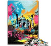 Jigsaw Puzzles for Teenagers 1000 Pieces Graffiti Taj Mahal 1000 Pieces for Teenagers,Stress Reliever Difficult Challenge Secret Santa Gifts (38x26cm)