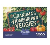 Jigsaw Puzzles for Teenagers 1000 Pieces Grandmas Homegrown Veggies Sign Jigsaw Hands-on Game For Family Fun Unique Gifts for Birthday And Christmas 70x50cm/1000pcs