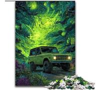Jigsaw Puzzles for Teenagers 1000 Pieces Green Sports Car,Challenging To Complete But Fun And Humorous Unique Birthday And Gifts 50x75cm