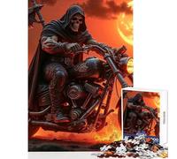Jigsaw Puzzles for Teenagers 1000 Pieces Grim Reaper on Motorcycle Educational Games Pattern Assembly Toy Wall Decor Improving Love between Couples (50X75cm)