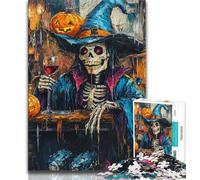 Jigsaw Puzzles for Teenagers 1000 Pieces Halloween Skeleton Teenager Jigsaw,Stress Reliever Difficult Challenge Secret Santa Gifts (size 75x50cm)