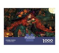 Jigsaw Puzzles for Teenagers 1000 Pieces Halloween Witch Decorations Puzzle for Adults Toy Wall Decor Difficult Challenge for Is Ideal As A Gift 52x38cm/1000pcs