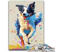 Jigsaw Puzzles for Teenagers 1000 Pieces Happy Border Collie Teenager Jigsaw,Challenging Difficult Deal As Gifts for The Whole Family (50x75cm)