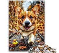 Jigsaw Puzzles for Teenagers 1000 Pieces Happy Corgi Help The Brain Exercise Addictive Toys to Cultivate Patience Suitable for Couples 26x38cm