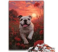 Jigsaw Puzzles for Teenagers 1000 Pieces Happy English Bulldog Teenager Puzzles,Educational Family Game Suitable for Desktop Decoration (75x50cm)