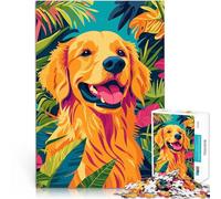 Jigsaw Puzzles for teenagers 1000 Pieces Happy Golden Retriever Nature Minimalist Art Familienaktivität Wichtelgeschenke50x70cm