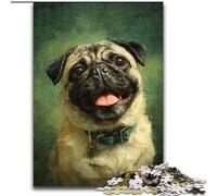 Jigsaw Puzzles for Teenagers 1000 Pieces Happy Pug, Learning Educational Is Ideal As A Gift for The Whole Family (Size 50x75cm)