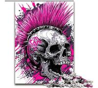 Jigsaw Puzzles for Teenagers 1000 Pieces Heavy Metal Skull, Stress Relief with Fully Interlocking Randomly Shaped Pieces for And 14 Years Old (Size 50x75cm)