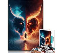Jigsaw Puzzles for Teenagers 1000 Pieces Hell Demons 1000 Pieces for Adults,Toys Educational Games Stress Relieving Unique Birthday And Gifts (size 38x26cm)