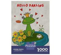 Jigsaw Puzzles for Teenagers 1000 Pieces Hello Darling Frog Princess Illustration Puzzles for Adults Hands-on Game Improve Memory Parent-child Interaction 38x26cm/1000pcs