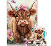 Jigsaw Puzzles for Teenagers 1000 Pieces Highland Cow 1000 Pieces for Adults,family Fun Games Is Ideal As A Gift for The Whole Family 50x75cm