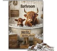 Jigsaw Puzzles for Teenagers 1000 Pieces Highland Cow, Games Toys Gift Unique Birthday And Gifts for And Age 14 Years Up (Size 26x38cm)