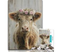Jigsaw Puzzles for Teenagers 1000 Pieces Highland Cow Teenager Puzzles,Unique Birthday And Gifts for Age 14 Years Up (size 38x26cm)