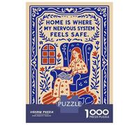 Jigsaw Puzzles for Teenagers 1000 Pieces Home Is Where My Nervous System Feels Safe Puzzles for Adults Hands-on Game Improve Memory Parent-child Interaction 70x50cm/1000pcs