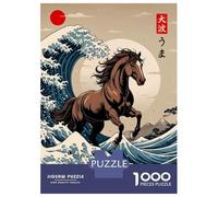Jigsaw Puzzles for Teenagers 1000 Pieces Horse Great Wave Puzzle for Adults Relaxing Games Home Decoration for Is Ideal As A Gift 52x38cm/1000pcs
