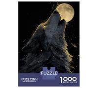 Jigsaw Puzzles for Teenagers 1000 Pieces Howling Wolf at The Moon Puzzle for Adults Fun Games A Work of Art Parent-child Interaction 70x50cm/1000pcs
