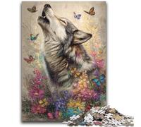Jigsaw Puzzles for Teenagers 1000 Pieces Howling Wolf Oil Painting 1000 Pieces for Adults,family Fun Games Is Ideal As A Gift for The Whole Family (50x75cm)