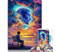 Jigsaw Puzzles for Teenagers 1000 Pieces Human Face Color Cloud,Help The Brain Exercise Addictive Toys to Cultivate Patience Perfect Decoration 50x75cm