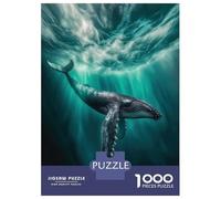 Jigsaw Puzzles for Teenagers 1000 Pieces Humpback Whale Northern Lights Jigsaws for Adults Relaxing Games Analysis And Logic Difficult And Challenge 38x26cm/1000pcs