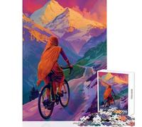 Jigsaw Puzzles for Teenagers 1000 Pieces Indian Woman Riding Circle Toy Wall Decor Art Work Gift Family Game Parent-child Interaction Size 38x26cm