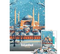 Jigsaw Puzzles for Teenagers 1000 Pieces Istanbul Mosque in Winter Challenging To Complete Birthday Present Home Decoration Toys for And 14 Years And over (38x26cm)