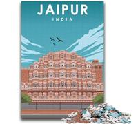 Jigsaw Puzzles for Teenagers 1000 Pieces Jaipur India Travel Poster Challenging To Complete But Fun And Humorous Birthday Present, Gifts, Wall Art (size 38x52cm)