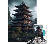 Jigsaw Puzzles for Teenagers 1000 Pieces Japanese Architecture Toys Educational Games Brain Teaser Game Wall Decoration Secret Santa Gifts (Size 50x75cm)