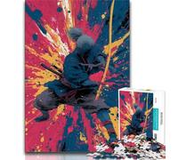 Jigsaw Puzzles for Teenagers 1000 Pieces Japanese Golden Ninja Teenager Jigsaw,Stress Reliever Difficult Challenge Secret Santa Gifts (size 38x26cm)