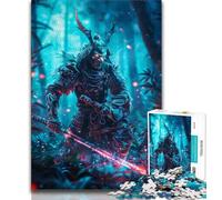 Jigsaw Puzzles for Teenagers 1000 Pieces Japanese Neon Ninja,Help The Brain Exercise Addictive Toys to Cultivate Patience Perfect Decoration 38x26cm