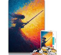 Jigsaw Puzzles for Teenagers 1000 Pieces Japanese Ninja,Stress Reliever Staycation Kill Time Enhance Love between Couples (38x26cm)
