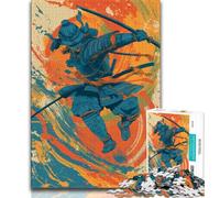 Jigsaw Puzzles for Teenagers 1000 Pieces Japanese Ninja Warrior,Toys Educational Games Stress Relieving Parent-child Interaction (38x26cm)