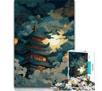 Jigsaw Puzzles for Teenagers 1000 Pieces Japanese Style Temple,for Educational Game Challenge Toy Deal As Gifts for The Whole Family 38x26cm