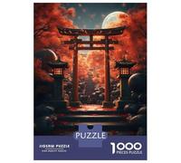 Jigsaw Puzzles for Teenagers 1000 Pieces Japanese Torri Gate Moon Jigsaw for Adults Relaxing Games Home Decoration Unique Gifts for Birthday And Christmas 52x38cm/1000pcs