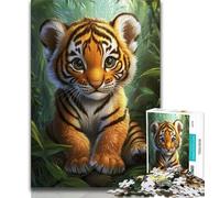 Jigsaw Puzzles for Teenagers 1000 Pieces Jungle Tiger Puzzles for Adults,Stress Reliever Staycation Kill Time Parent-child Interaction (size 75x50cm)