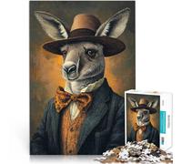 Jigsaw Puzzles for teenagers 1000 Pieces Kangaroo in a Suit Schwierig Schwer Lernspiel für Geburtstag, Weihnachten38x26cm