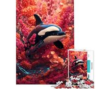 Jigsaw Puzzles for Teenagers 1000 Pieces Killer Whale Coral Reef Educational Challenge Difficult Hard Brain Teaser Game for And from 14 Years And over (38x26cm)