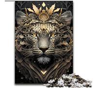 Jigsaw Puzzles for Teenagers 1000 Pieces King Tiger Golden Art Deco, for Ages 14 And over Each Piece Is Unique - Fun And Challenging Game for The Whole Family Good Gift (Size 50x75cm)