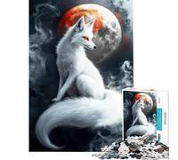 Jigsaw Puzzles for Teenagers 1000 Pieces Kitsune Yin Yang Moon Challenging Game Toys Brain Teaser Game Difficult Hard Great Gifts And Toys (Size 38x52cm)