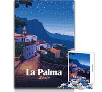 Jigsaw Puzzles for Teenagers 1000 Pieces La Palma, Spain at Night Challenging Game Toys Difficult Challenge Great Gift Size 38x52cm