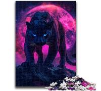 Jigsaw Puzzles for Teenagers 1000 Pieces Leopard Under The Blood Moon Vibrant And Unique Design Relaxing & Challenging Puzzle Experience 26x38cm