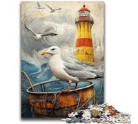 Jigsaw Puzzles for Teenagers 1000 Pieces Lighthouse And Seagulls Educational Family Game Deal As Gifts for The Whole Family for And Age 14 Years Up 26x38cm