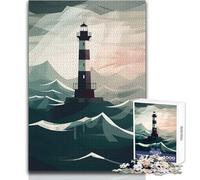 Jigsaw Puzzles for Teenagers 1000 Pieces Lighthouse at Edge Toy Intellectual Game Enhance Memory Birthday Gifts Size 38x26cm