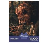 Jigsaw Puzzles for Teenagers 1000 Pieces Lion Deer Forest Magical Puzzles for Adults Hands-on Game Improve Memory Parent-child Interaction 70x50cm/1000pcs