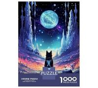 Jigsaw Puzzles for Teenagers 1000 Pieces Luna Night Wolf Landscape Jigsaws for Adults Fun Games For Family Fun for Is Ideal As A Gift 52x38cm/1000pcs