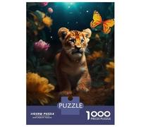 Jigsaw Puzzles for Teenagers 1000 Pieces Magical Lion Cub Butterfly Puzzles for Adults Hands-on Game Improve Memory Parent-child Interaction 52x38cm/1000pcs