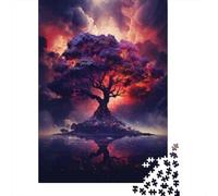 Jigsaw Puzzles for Teenagers 1000 Pieces Magical Tree of Life Reflection Puzzle for Adults Relaxing Games Difficult Challenge Parent-child Interaction 52x38cm/1000pcs